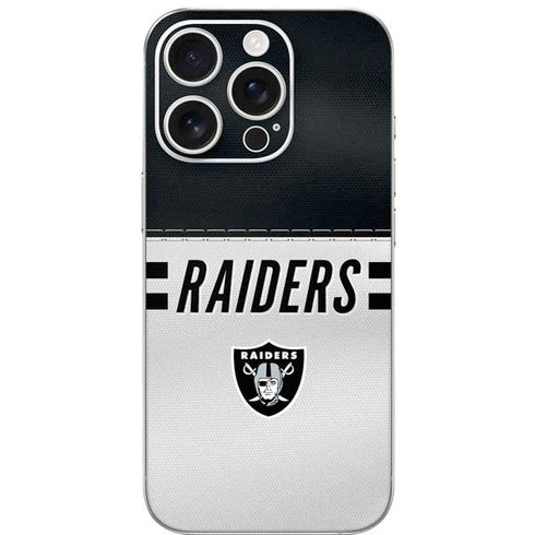 NFL Las Vegas Raiders White Striped iPhone 16 Pro Skin